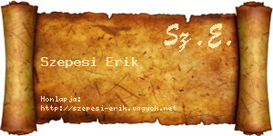 Szepesi Erik névjegykártya