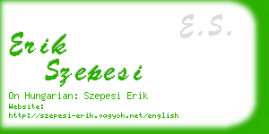 erik szepesi business card